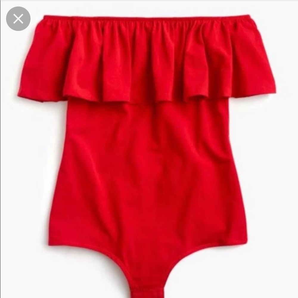 Red ruffle bodysuit